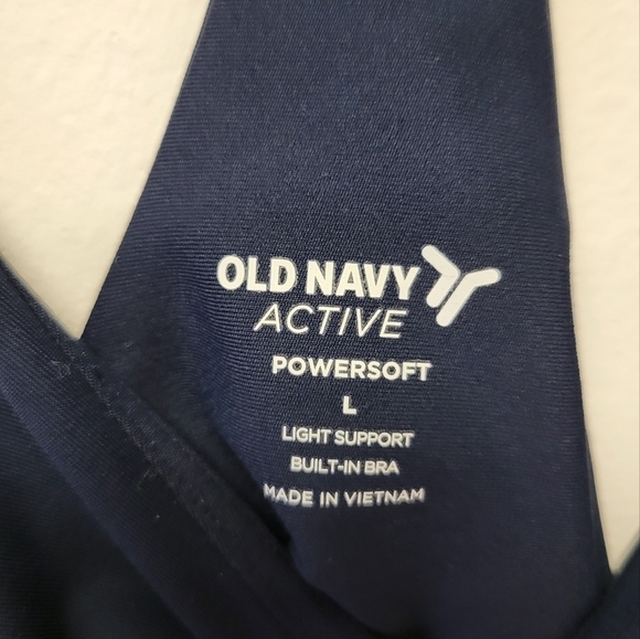 Old Navy PowerSoft Longline Sports Bra Crop top Navy Blue L - Picture 5 of 10